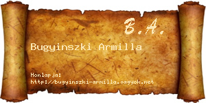 Bugyinszki Armilla névjegykártya